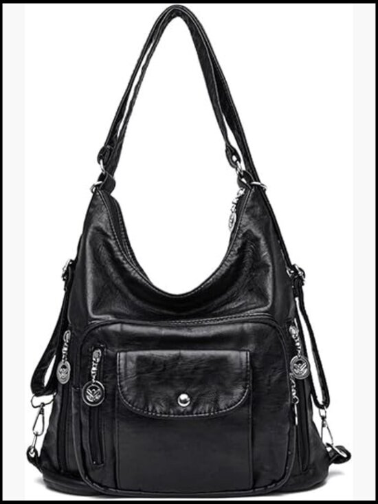 Convertible Backpack Purse Women PU Leather Hobo Tote Satchel Shoulder Bag